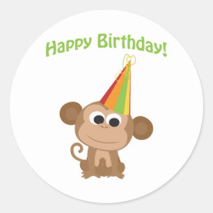 Adesivo Feliz Aniversário Macaco