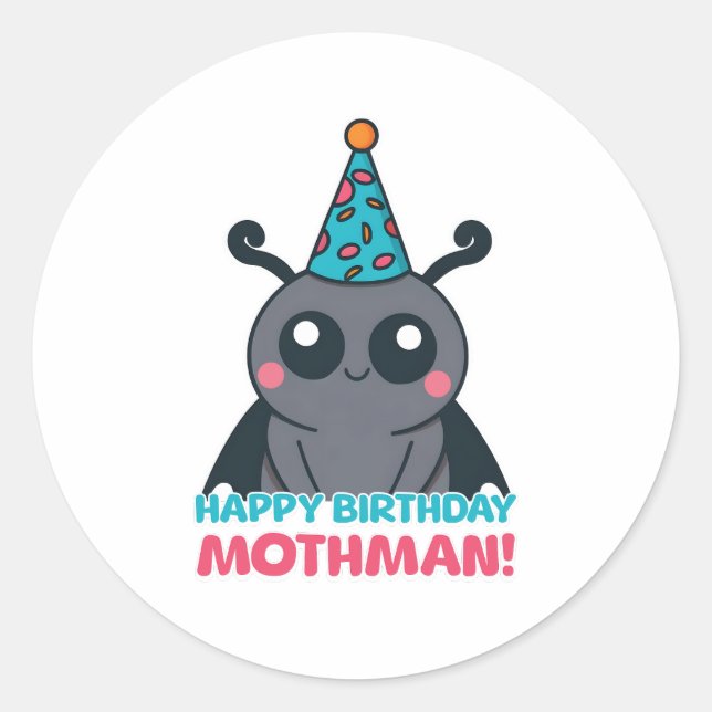 Adesivo Feliz aniversário, mãe! Cartoon Mothman (Frente)