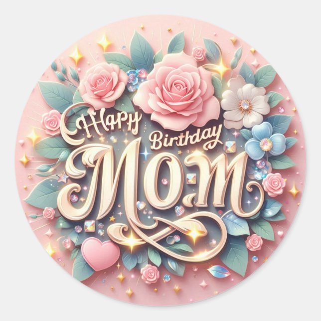 Adesivo Feliz Aniversário Mamãe (Frente)