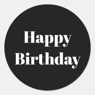 Adesivo Feliz Aniversário Negro Mínimo Legal