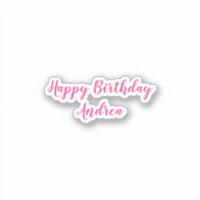 Feliz Aniversário Nome Bonito Rosa Branco-Rosa-Cin