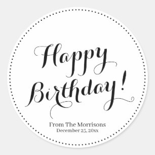 Adesivo Feliz Aniversário - nome de script personalizado