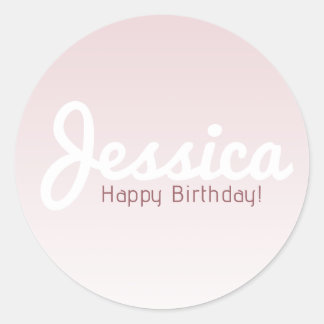 Adesivo Feliz Aniversário, Nome Personalizado | Rose Ombre