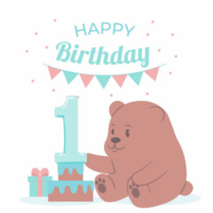 Adesivo Feliz aniversario número um