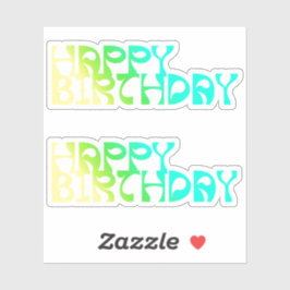 Adesivo Feliz Aniversário Ombre Corte Personalizado