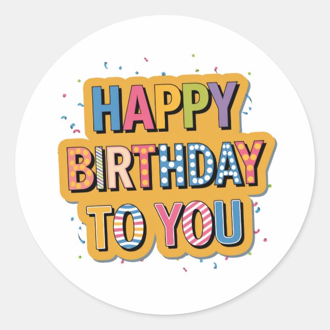 Adesivo Feliz Aniversário Padronizado (Frente)