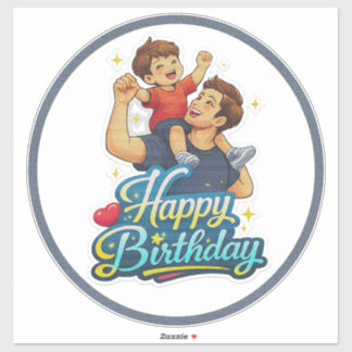 Adesivo Feliz Aniversário Pai e Filho