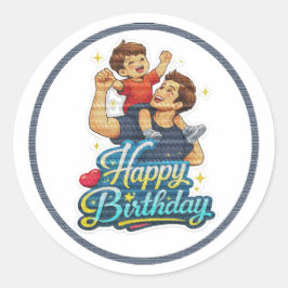 Adesivo Feliz Aniversário Pai e Filho