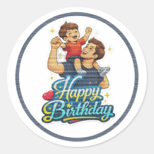 Adesivo Feliz Aniversário Pai e Filho