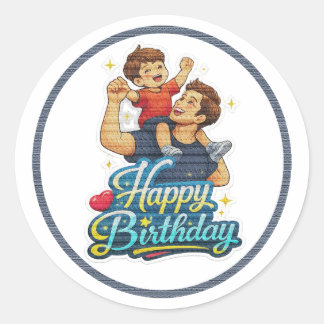 Adesivo Feliz Aniversário Pai e Filho