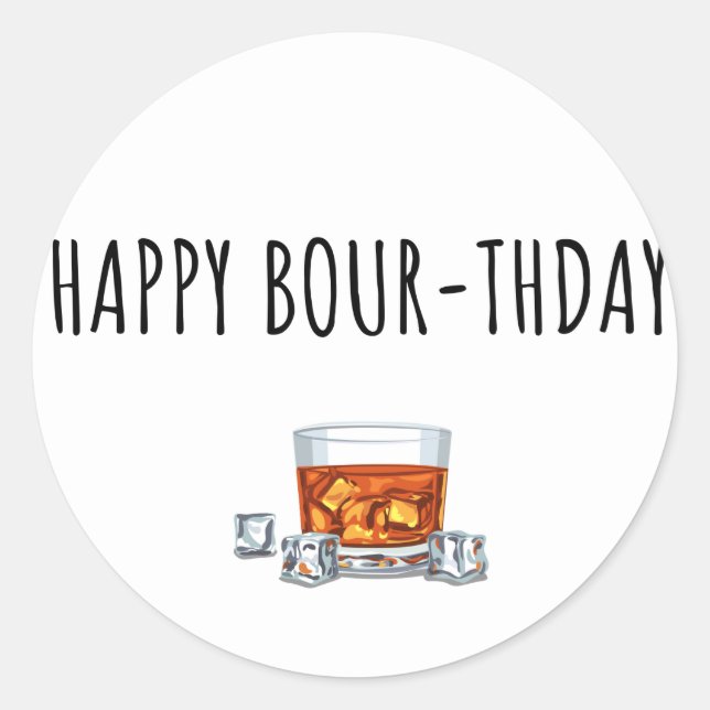 Adesivo Feliz aniversário para o cartão Bourbon Lover (Frente)