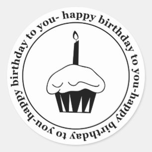 Adesivo Feliz aniversário para o seu cupcake