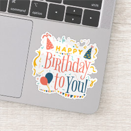 Adesivo Feliz aniversário para você.