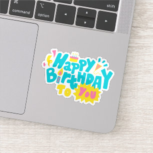 Adesivo Feliz aniversário para você.
