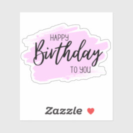 Adesivo Feliz aniversário para você colante rosa