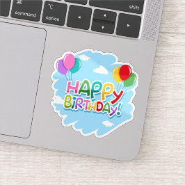Adesivo Feliz aniversário para você colorido