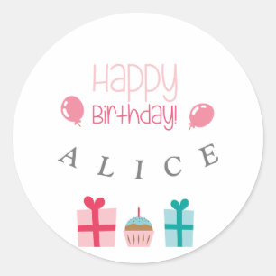 Adesivo Feliz Aniversário Personalizado