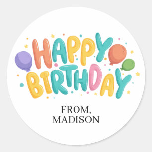 Adesivo Feliz Aniversário Personalizado