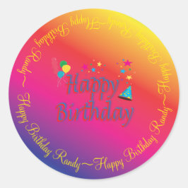 Adesivo Feliz Aniversário Personalizado
