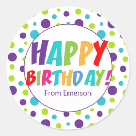 Adesivo Feliz Aniversário Personalizado Colorido