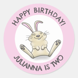 Adesivo Feliz aniversário personalizado de desenho animado