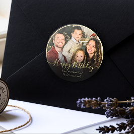 Adesivo Feliz Aniversário Personalizado Elegante Adicione