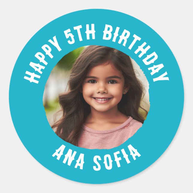 Adesivo Feliz Aniversário Personalizado Qualquer Idade (Frente)