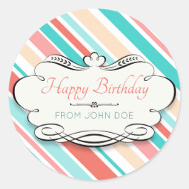 Adesivo Feliz aniversário personalizável