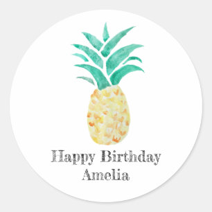 Adesivo Feliz Aniversário, Pineapple Tropical Stickers