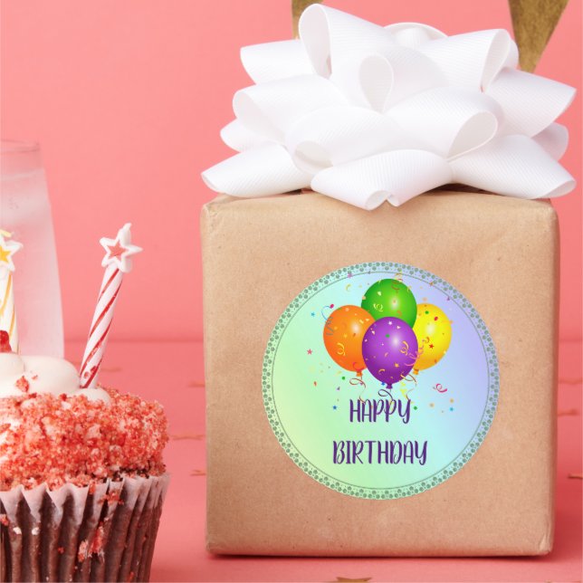 Adesivo Feliz Aniversário, popular design Clássica Stic Ro (Festa)