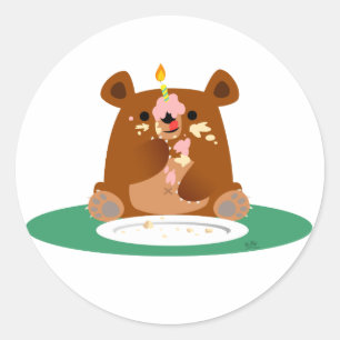 Adesivo Feliz aniversario, pouco urso!!