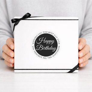 Adesivo “Feliz Aniversário” Preto Elegante
