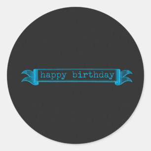 Adesivo Feliz Aniversário Quadro Azul