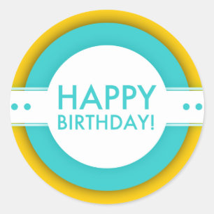 Adesivo feliz aniversario retro