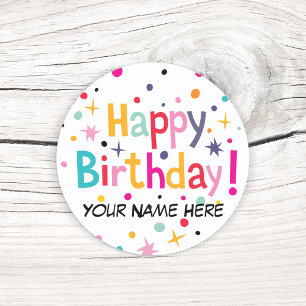 Adesivo Feliz Aniversário Retroativo Personalizável