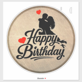 Adesivo Feliz Aniversário Romântico