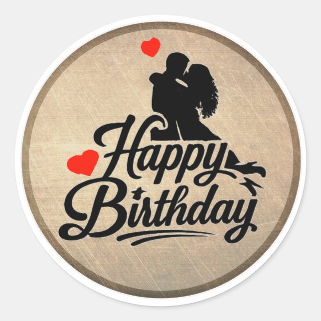 Adesivo Feliz Aniversário Romântico (Frente)