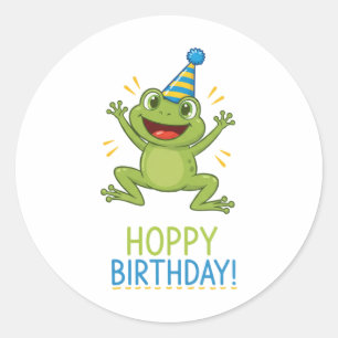 Adesivo Feliz Aniversário Sapo Divertido Crianças