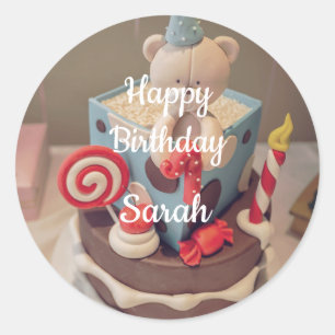 Adesivo Feliz aniversário Sarah
