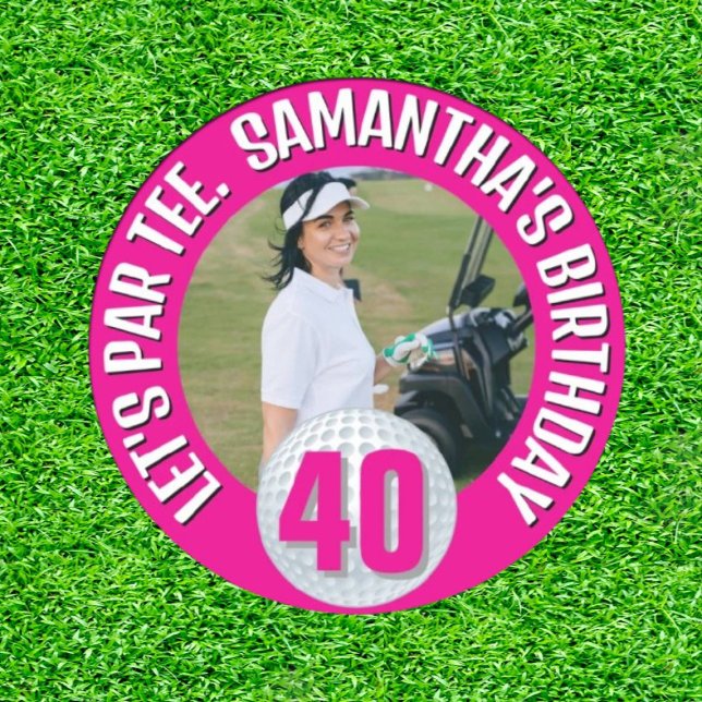 Adesivo Feliz aniversário Senhora Rosa Fantástica Golfer (Celebrate in Style: A Pink Lady’s Birthday Par-tee!)