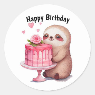 Adesivo Feliz aniversário Sloth