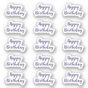 Adesivo Feliz Aniversário Texto Personalizado Idade Azul M