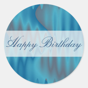 Adesivo Feliz Aniversário, Turquoise Satin