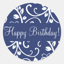 Adesivo Feliz Aniversário Vinha Floral Envelope Vinha Vinh