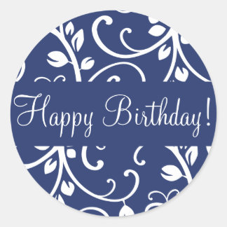 Adesivo Feliz Aniversário Vinha Floral Envelope Vinha Vinh