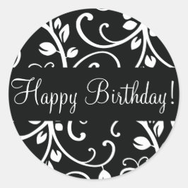 Adesivo Feliz Aniversário Vinha Floral Envelope Vinha Vinh