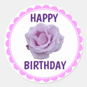 Adesivo Feliz aniversário violeta roxa