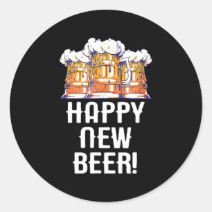Adesivo FELIZ ANO NOVA CERVEJA! Festa de Ano Novo Bebendo