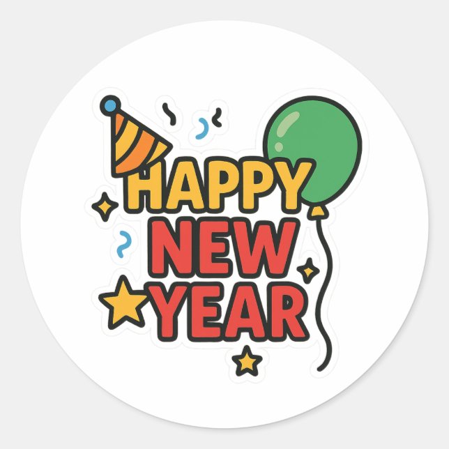 Adesivo Feliz Ano Novo (Frente)