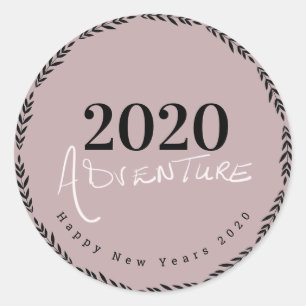 Adesivo Feliz Ano Novo 2020 Letreiro à Mão Favorito de Scr